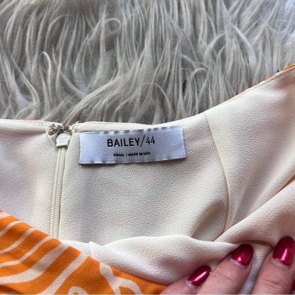 NWT Bailey 44 ruched orange zebra midi skirt - Picture 7 of 10